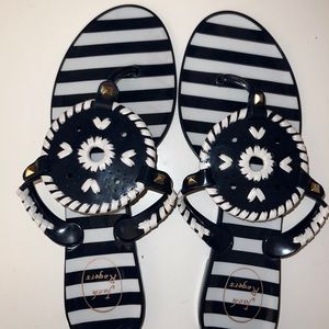 Jack Roger Georgica Jelly Striped Navy and White Size 8